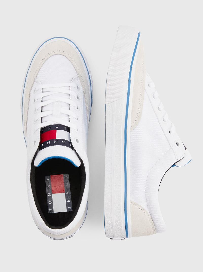 Férfi Tommy Hilfiger Tommys low cut skater Alkalmi Cipő Fehér | HU 1465OKI